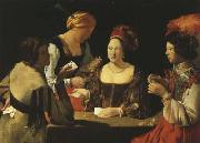 Georges de La Tour The Card-Sharp with the Ace of Spades (mk08) oil painting artist